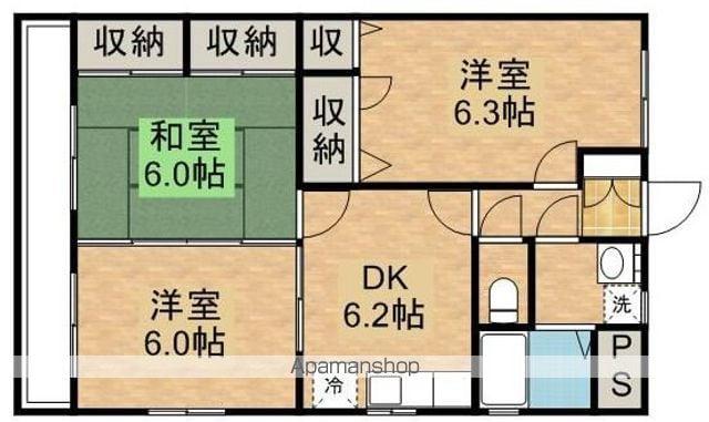 フィフティズA(3DK/2階)の間取り写真