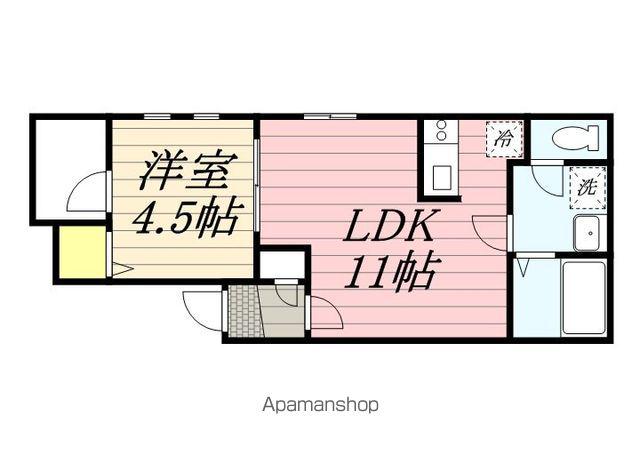 リテラ和白イースト(1LDK/1階)の間取り写真