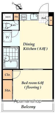 ジュネス代々木(1DK/4階)の間取り写真