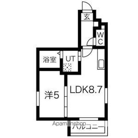 MOVE堀田ウエスト(1LDK/1階)の間取り写真