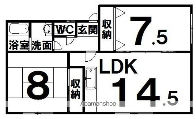 阿部アパート(2LDK/1階)の間取り写真