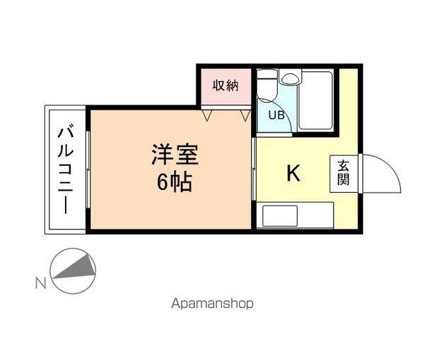 富山地鉄富山市内線 トヨタモビリティ富山Ｇスクエア五福前駅 徒歩1分 3階建 築44年(1K/1階)の間取り写真