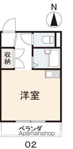 オレンジコート(ワンルーム/4階)の間取り写真