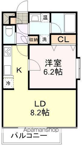 ソレアード小松島Ⅱ(1DK/2階)の間取り写真