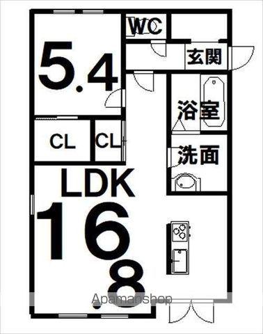 メゾン・ド・リエール(1LDK/1階)の間取り写真