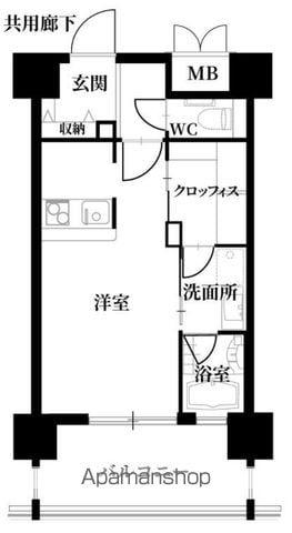 IN SHAPE港(ワンルーム/3階)の間取り写真