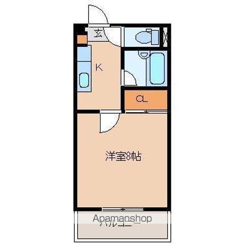 柳丸コーポ北棟(1K/5階)の間取り写真