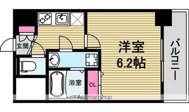 エスリード松屋町グレイス(1K/8階)の間取り写真