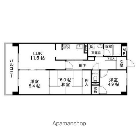 グランメゾン泉中央(3LDK/4階)の間取り写真