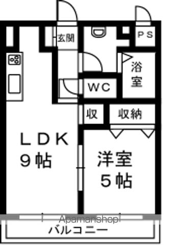 トマトハウスⅠ(1LDK/2階)の間取り写真