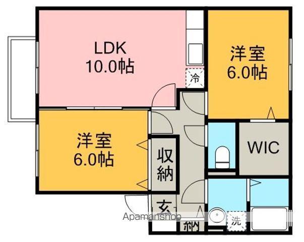 カサベルテ(2LDK/1階)の間取り写真