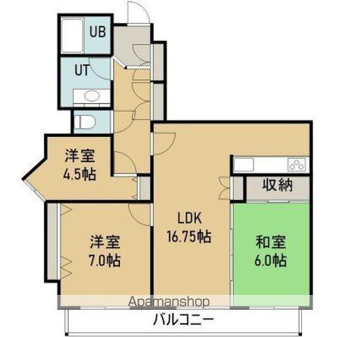 ガーデンテラス函館(3LDK/7階)の間取り写真