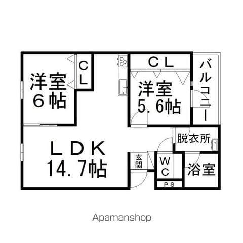 NEWーRICH(2LDK/1階)の間取り写真