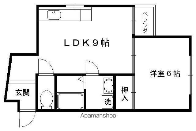 サンフラワー醍醐(1LDK/4階)の間取り写真