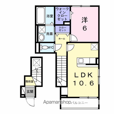 グロウヒルズ(1LDK/2階)の間取り写真