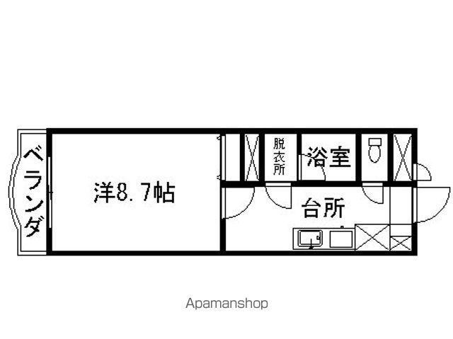 リトルハイム厨川(1K/2階)の間取り写真