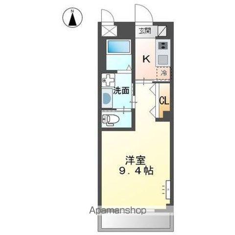 ラティール.Ⅴ(1K/2階)の間取り写真