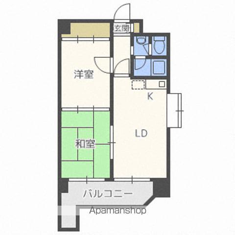 ノースビレッジ本江(2DK/7階)の間取り写真