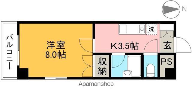 ミタニマンションⅢ(1K/4階)の間取り写真