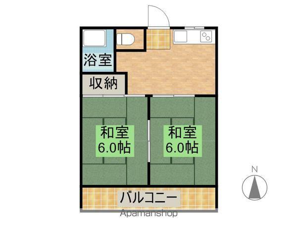 浜田コーポ(2DK/2階)の間取り写真
