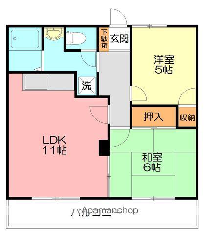 メタセコイヤ(2LDK/2階)の間取り写真