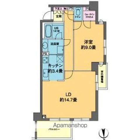 カスタリア高輪(1LDK/2階)の間取り写真