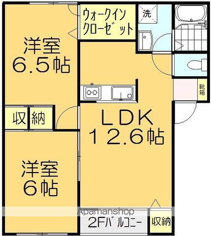 サンフラワー(2LDK/2階)の間取り写真
