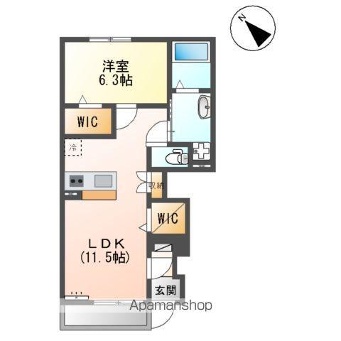 セフィーロ(1LDK/1階)の間取り写真