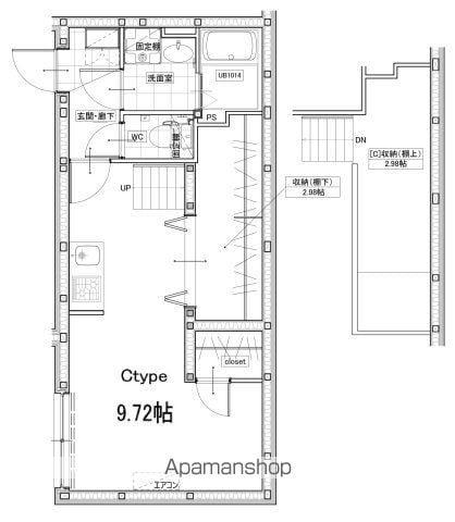 FAIR東向島(ワンルーム/2階)の間取り写真