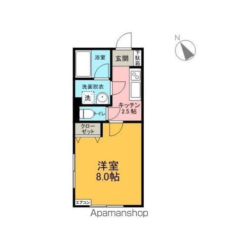 MELODY HOUSE(1K/1階)の間取り写真