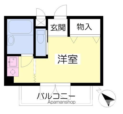 サンプラザベビードール(ワンルーム/2階)の間取り写真