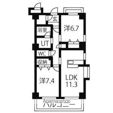 KANARE BLD(2LDK/3階)の間取り写真