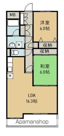G・Sグレードル(2LDK/1階)の間取り写真