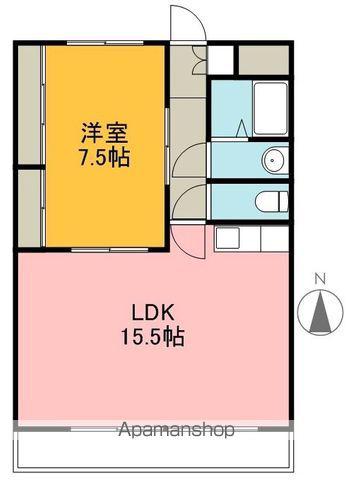 とさでん交通後免線 知寄町三丁目駅 徒歩5分 11階建 築36年(1LDK/11階)の間取り写真