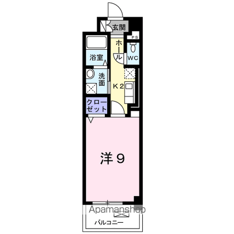 ラフィネロジュマン(1K/5階)の間取り写真