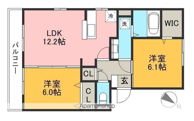 ファミール薊(2LDK/2階)の間取り写真