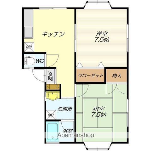 パール長清水(2DK/1階)の間取り写真