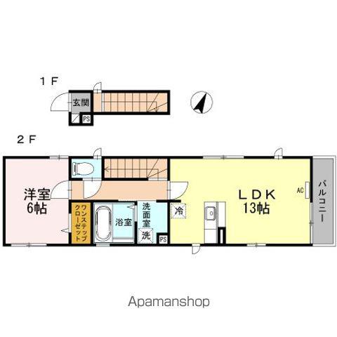 アイリス東中野(1LDK/2階)の間取り写真