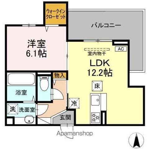 THREE(1LDK/1階)の間取り写真