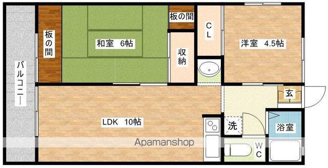 スワンハイツ(2LDK/2階)の間取り写真