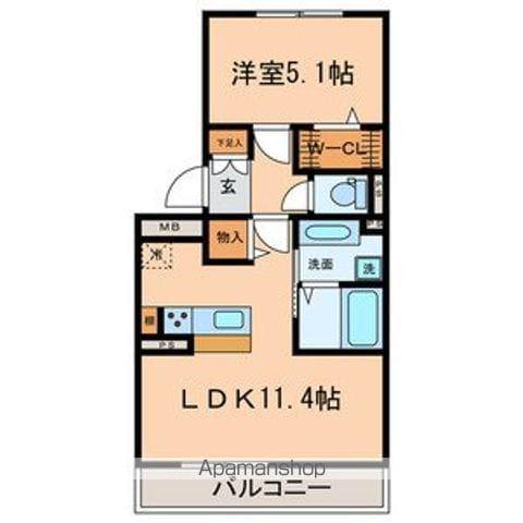 ウイングS Ⅲ(1LDK/2階)の間取り写真