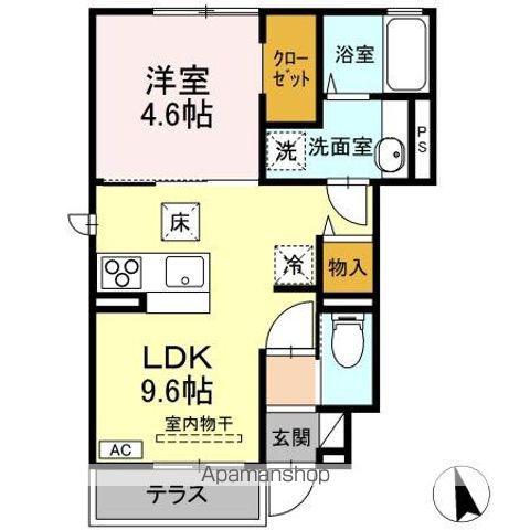 グランディールT E棟(1LDK/1階)の間取り写真