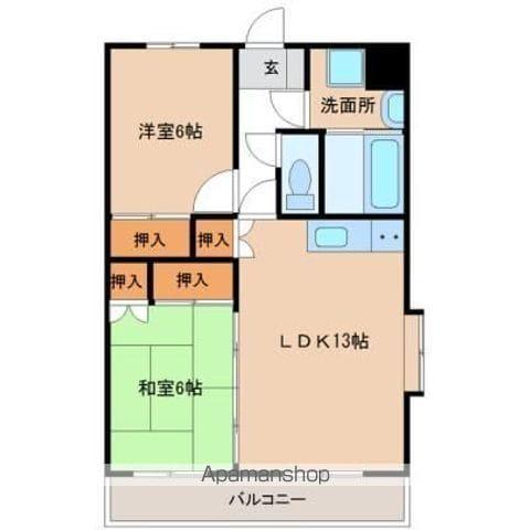 サンライズ吉村(2LDK/2階)の間取り写真