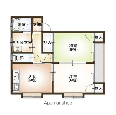 ハイツうるおいⅠ(2DK/1階)の間取り写真