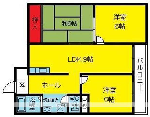 グランドハイツ栄(3DK/4階)の間取り写真