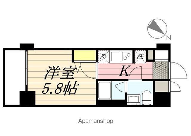 リライア横濱関内(1K/4階)の間取り写真