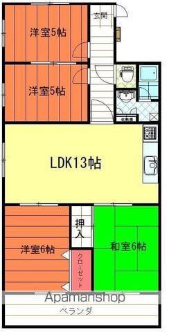 空港中央ビル(4LDK/6階)の間取り写真