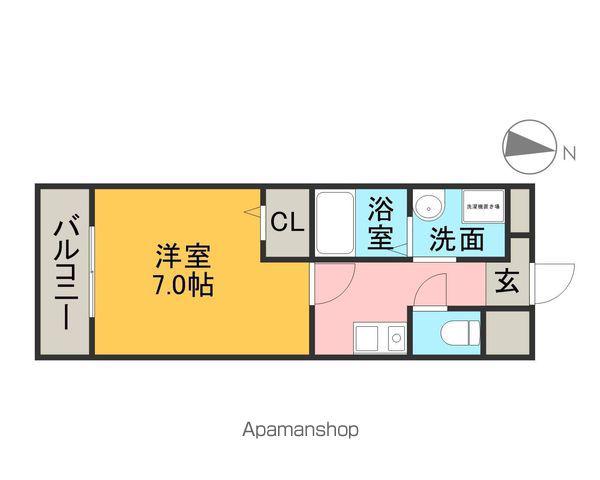 SUNNY COURT(1K/4階)の間取り写真