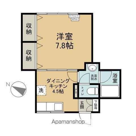 ベルシティⅡ(1DK/1階)の間取り写真