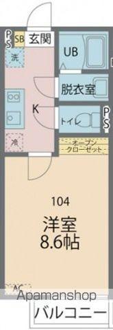 カインドネス川崎京町(1K/1階)の間取り写真